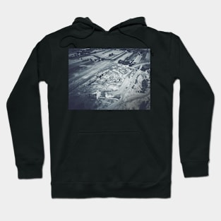 Aerial view of open pit excavator and other machinery Hoodie